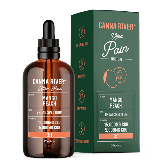 Ultra Pain CBD Oil Tincture with CBG - Mango Peach - Canna River