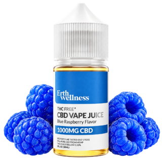 Erth Wellness CBD Isolate Vape Juice Blue Raspberry 1000mg 30mL