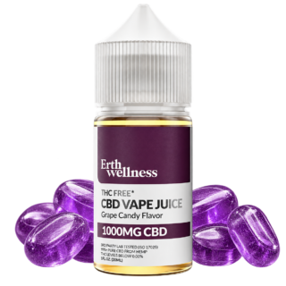 Erth Wellness CBD Isolate Vape Juice Grape Candy 1000mg – 30mL
