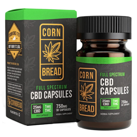 Cornbread Hemp - CBD Oil - CBD:THC Full Spectrum Capsules - 26mg