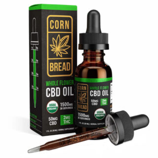 Cornbread Hemp - CBD Oil - CBD:THC Whole Flower Tincture - 1500mg
