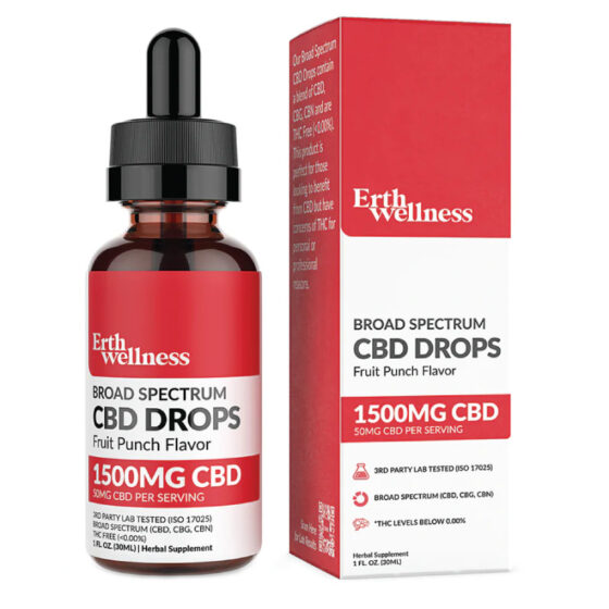 Erth Hemp - CBD Oil - Broad Spectrum Tincture - Fruit Punch - 1500mg