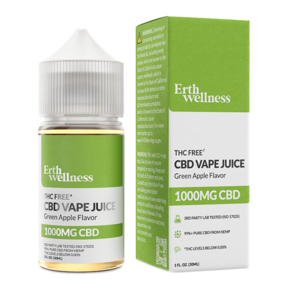 Erth Hemp - CBD Vape Juice - Green Apple - 1000mg