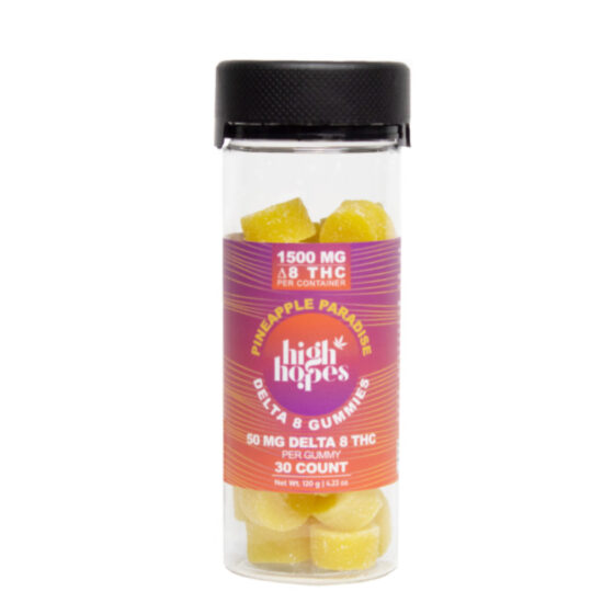 High Hopes - Delta 8 Gummies - Pineapple Paradise - 50mg - 30 Count
