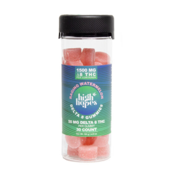 High Hopes - Delta 8 Gummies - Raging Watermelon - 50mg - 30 Count
