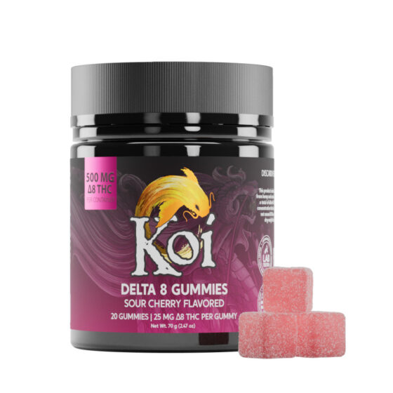 Koi CBD - Delta 8 Edible - Sour Cherry Gummies - 25mg - 20ct