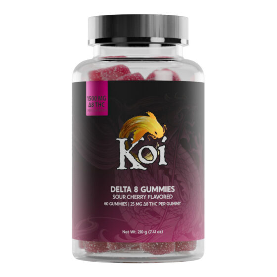 Koi CBD - Delta 8 Edible - Sour Cherry Gummies - 25mg - 60ct