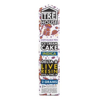 TRE House - Delta 8 Vape - D8 Live Resin:D10:THCP Disposable Pen - Ice Cream Cake - 2g