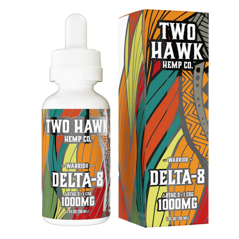 Two Hawk Hemp - Delta 8 Oil - D8:CBG Warrior Tincture - 1000mg