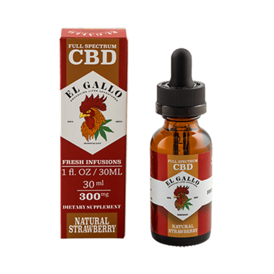 El Gallo - CBD Tincture - Natural Strawberry - 300mg-1500mg