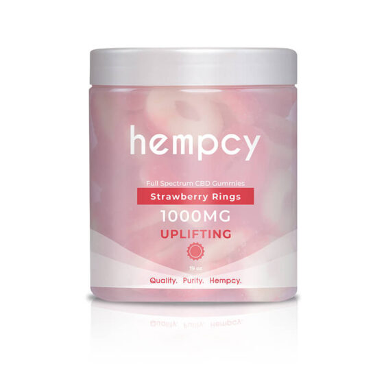 Hempcy - CBD Edible - Strawberry Ring Gummies - 1000mg