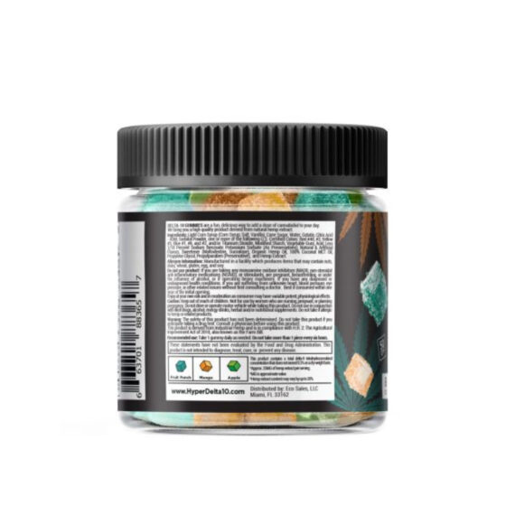 Hyper - Delta 10 Edible - Square Gummies - Fruity - 25mg Back