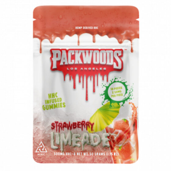Packwoods - HHC Edible - HHC Gummies - Strawberry Limeade - 50mg