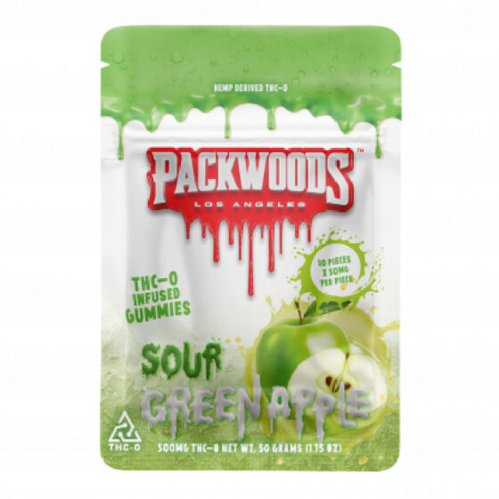 Packwoods - THCO Edible - THCO Gummies - Sour Green Apple - 50mg