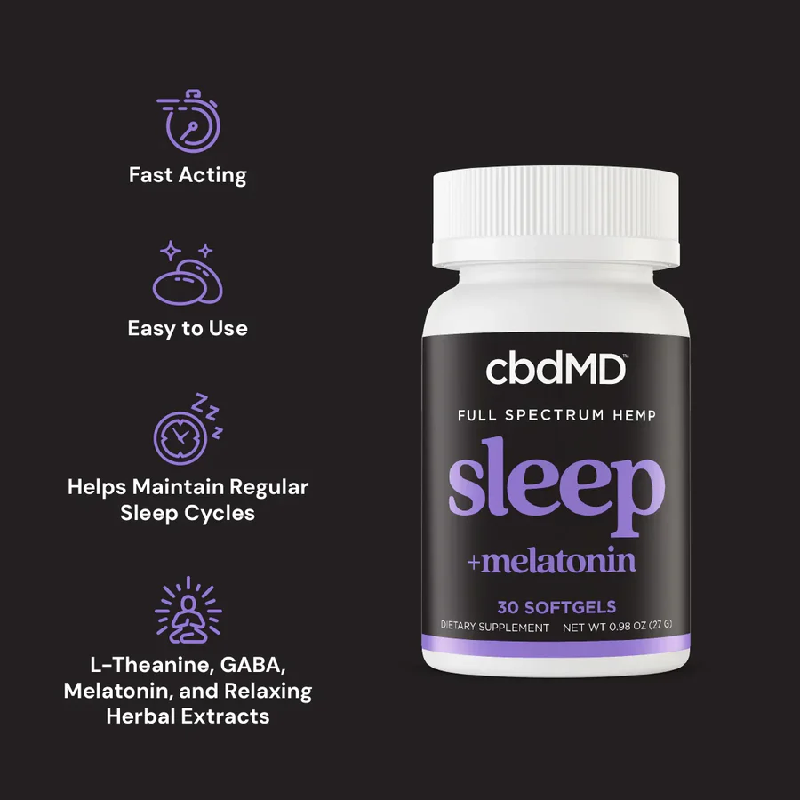 CBD + THC Capsules for Sleep - cbdMD - Image 2