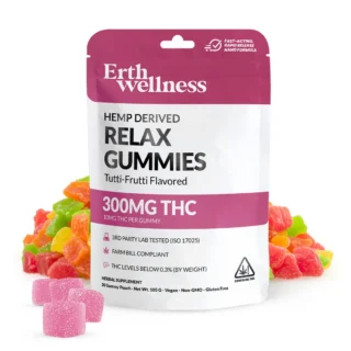Erth Wellness Fast-Acting Relax Delta 9 THC Gummies Tutti-Frutti 30 Count