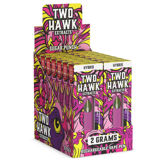 Two Hawk Hemp Co. - Delta 8 Device - Rechargeable - Sugar Punch - 2g 10 Pack