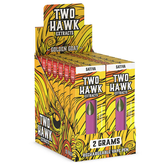 Two Hawk Hemp Co. - HHC Device - Rechargeable - Golden Goat - 2g 10 Pack