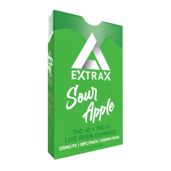 Delta Extrax - Delta 8 Edible - D8 Live Resin Blend Lights Out Gummies - Sour Apple - 125mg