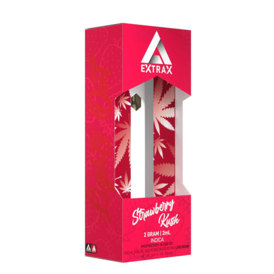 Delta Extrax - THC Vape - D8:D10:THCh:THCjd:THCP Lights Out Live Resin Blend Disposable Pen - Strawberry Kush - 2g