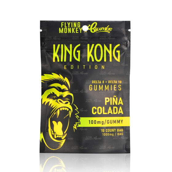 THC Gummies - D8 + D10 Pina Colada King Kong Gummies - 1000mg - By Flying Monkey