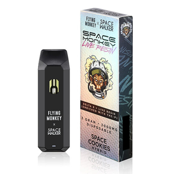 Live Resin Delta 8 THC Vape Pen with THCP - Space Cookies - Hybrid 3g - Flying Monkey x Space Walker