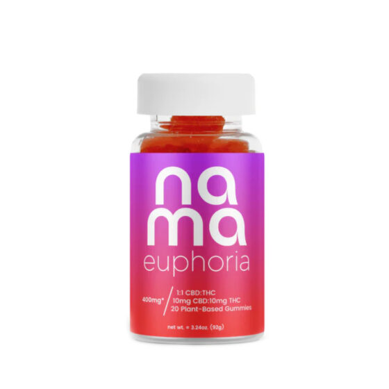 Nama - Delta 9 Edible - Euphoria D9:CBD Sourberry Gummies - 20mg - 20 Count Bottle
