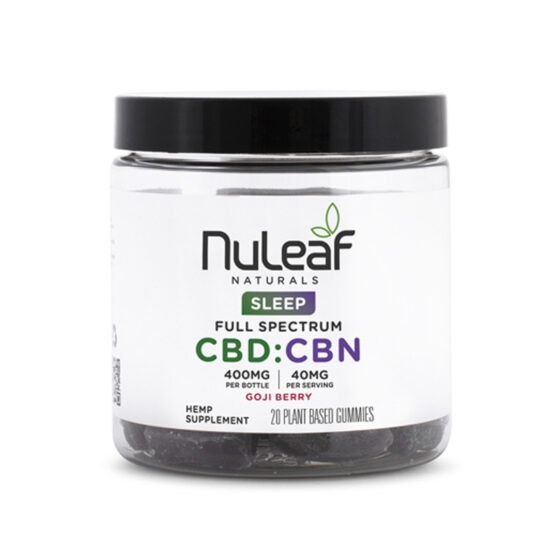 NuLeaf Naturals - CBD:CBN Edible - Full Spectrum Goji Berry Sleep Gummies - 400mg-1800mg