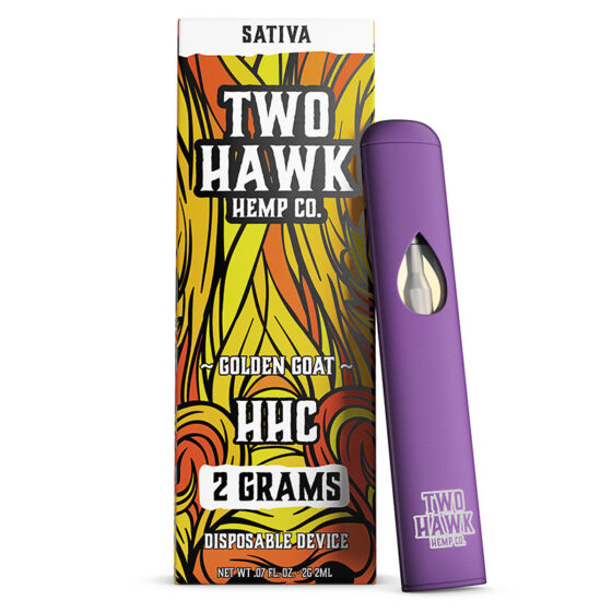 HHC Vape Pen - Golden Goat - Sativa 2g - Two Hawk Hemp Co.