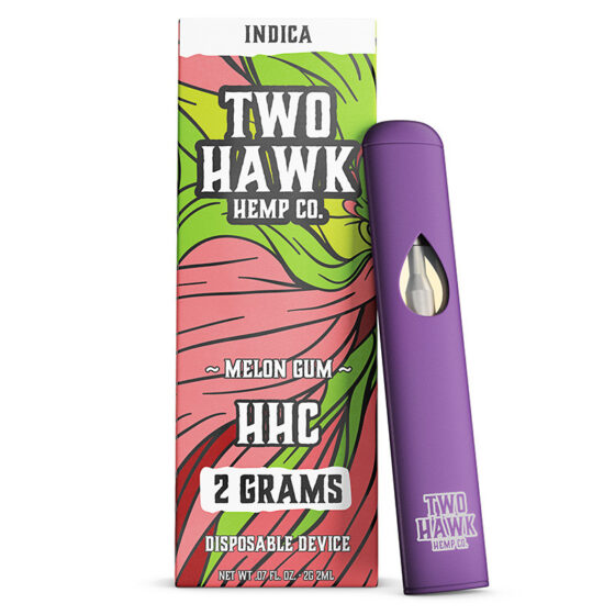 HHC Vape Pen - Melon Gum - Indica 2g - Two Hawk Hemp Co.