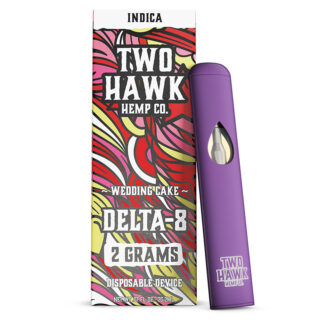 Two Hawk Hemp Co. - Delta 8 Vape - Rechargeable Disposable - Wedding Cake - 2g