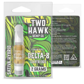 Two Hawk Hemp - Delta 8 Vape - D8 Cartridge - Green Crack - 2g