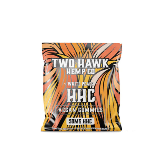 Two Hawk Hemp - HHC Edible - Vegan Gummies - White Peach - 25mg - 2 Count