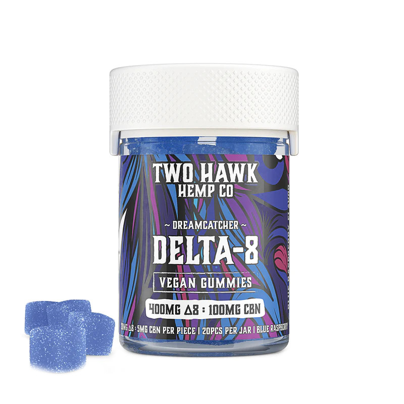 Two Hawk Hemp - Delta 8 Edible - D8:CBN Dreamcatcher Gummies - 25mg - 20 Count Jar