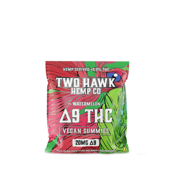 Two Hawk Hemp Co. - Delta 9 Edible - Vegan Gummies - Watermelon - 10mg - 2 Count Pouch
