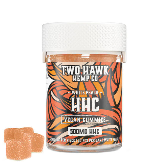 Two Hawk Hemp - HHC Edible - Vegan Gummies - White Peach - 25mg - 20 Count