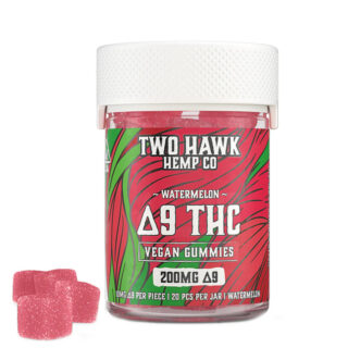 Two Hawk Hemp Co. - Delta 9 Edible - Vegan Gummies - Watermelon - 10mg - 20 Count Bottle