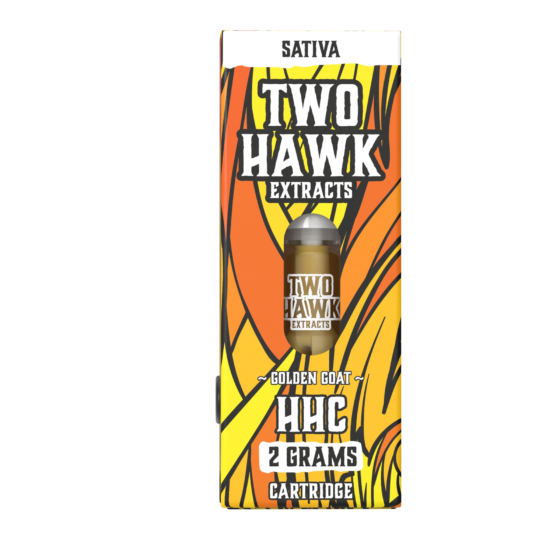 HHC Vape Cartridge - Golden Goat - Sativa 2g - Two Hawk Hemp Co.