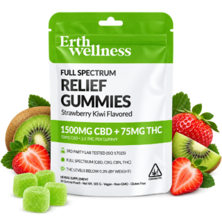 Erth Wellness Relief Full Spectrum CBD + THC Gummies Strawberry Kiwi 30 Count
