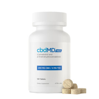 cbdMD - CBD Oil - CBD + THC Max For Pain Capsules - 204mg - 120ct Bottle