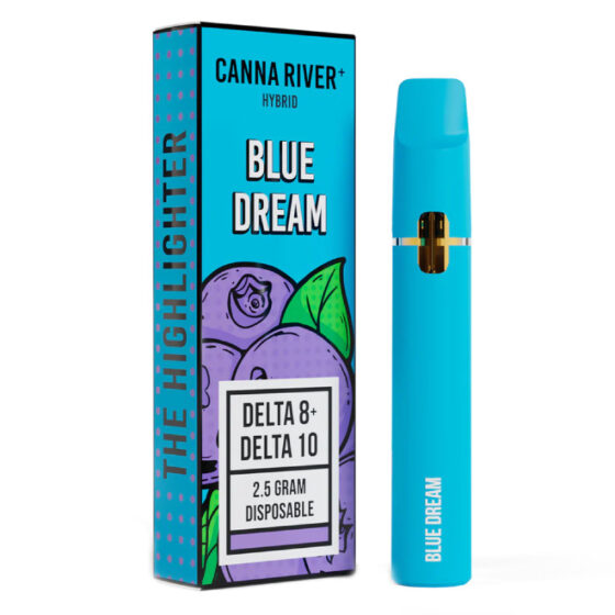 Canna River Delta 8 + Delta 10 Vape Disposable Highlighter Blue