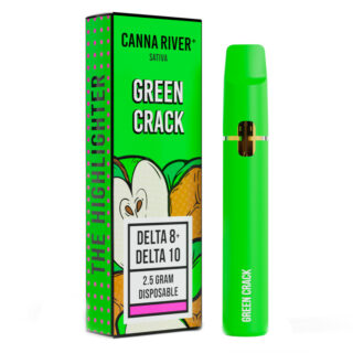 Canna River - Delta 8 + Delta 10 Vape - Disposable Highlighter - Green Crack - 2.5g