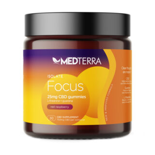 Medterra - CBD Edible - Focus Isolate Gummies - Red Raspberry - 25mg