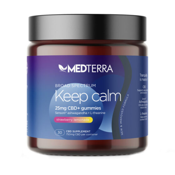 Medterra - CBD Edible - Keep Calm Broad Spectrum Gummies - Strawberry Lemonade - 25mg
