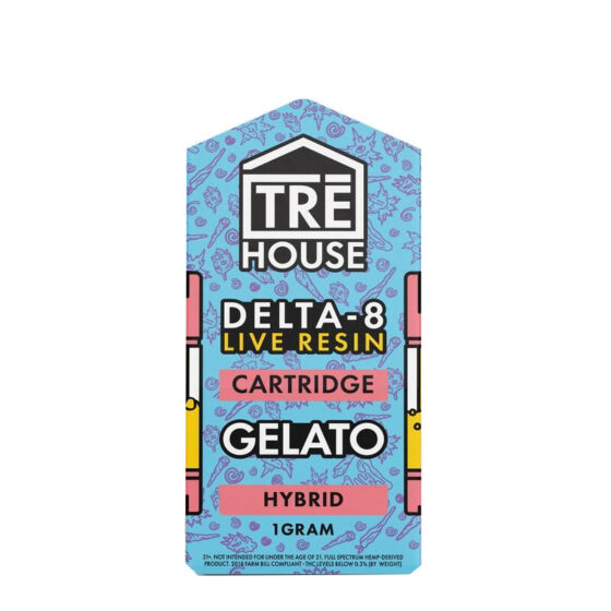 Weed Pen - D8 Live Resin Vape Cartridge - Gelato - 1g by TRE House