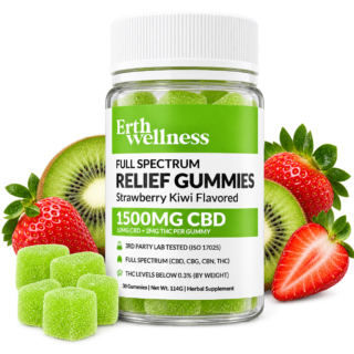Erth Wellness Relief Full Spectrum CBD + THC Gummies Strawberry Kiwi 30 Count