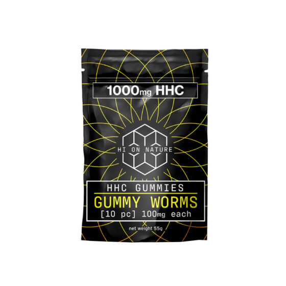 HHC Edibles - HHC Gummy Worms - 100mg - By Hi On Nature - 1000mg Bag