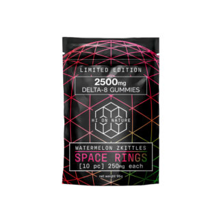 THC Edibles - Watermelon Zkittles D8 Gummy Space Rings - 250mg - By Hi On Nature