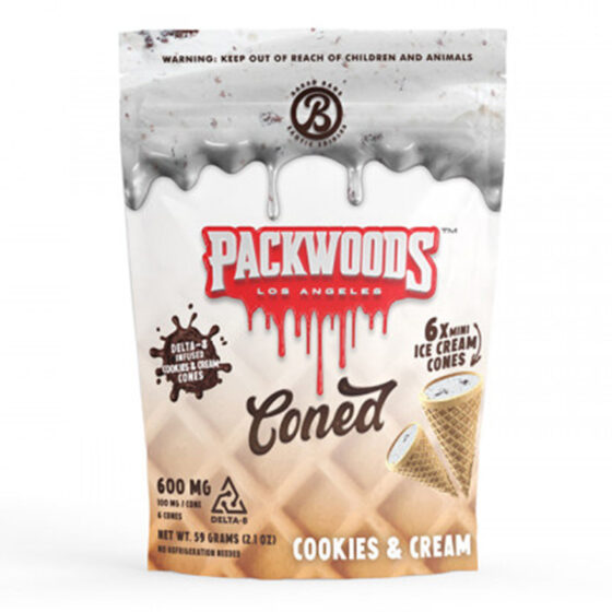 Delta 8 Edible - Infused Waffle Cones - Cookies & Cream by Packwoods