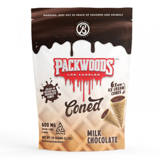 Delta 8 Edible - Infused Waffle Cones - Milk Chocolate by Packwoods
